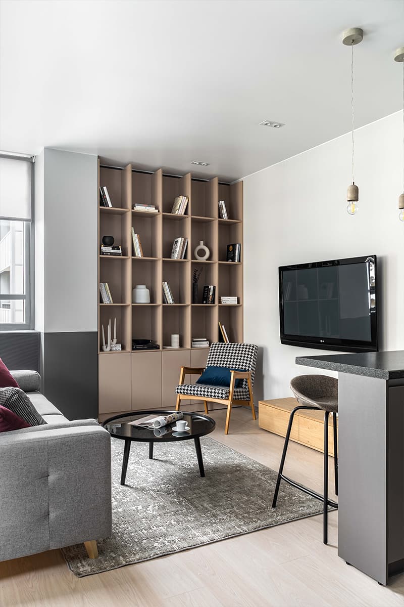 Практичный интерьер квартиры под сдачу в современном стиле – проект LIVET Architects