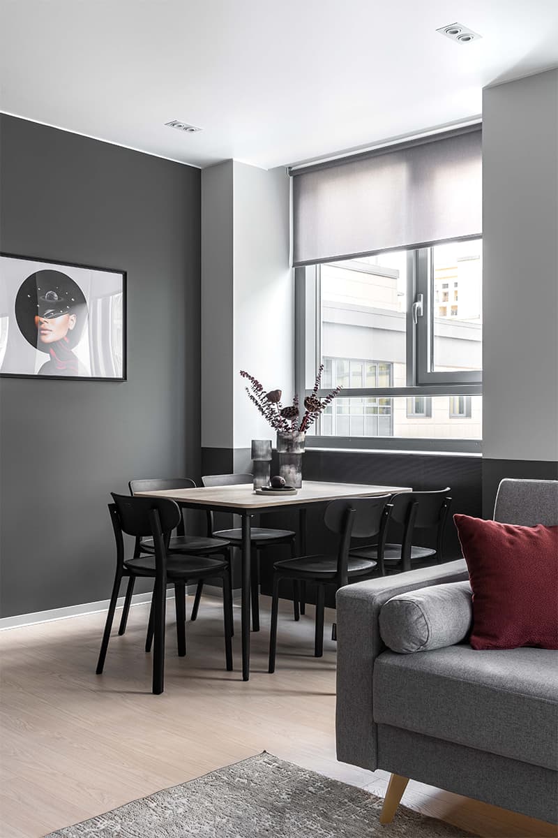 Практичный интерьер квартиры под сдачу в современном стиле – проект LIVET Architects