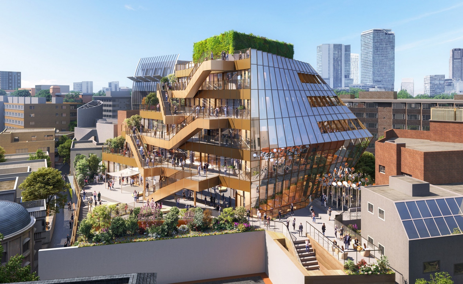 OMA строят торговый центр с двойным фасадом в Токио