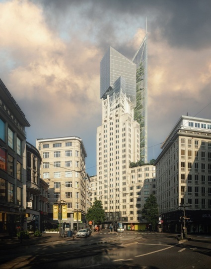 Студия Даниэля Либескинда расширит башню Буренторен в Антверпене