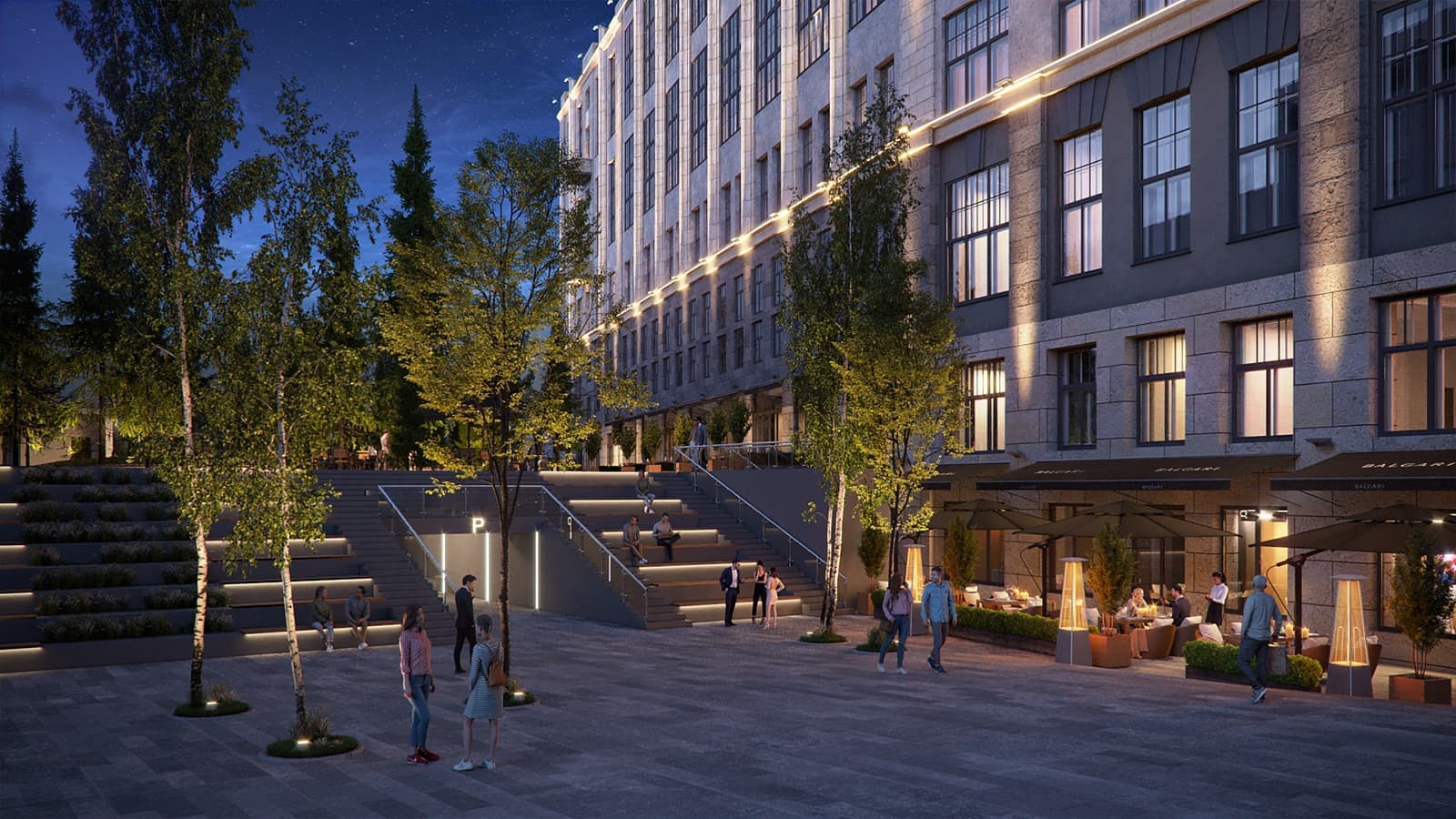 Городская площадь и внутренний двор