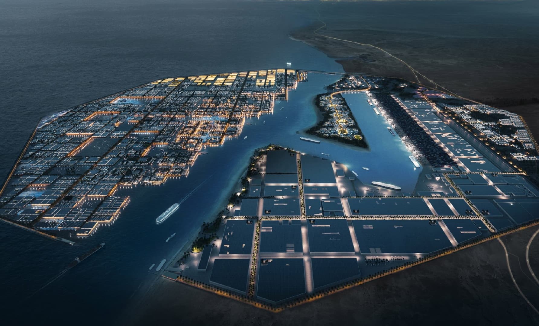 Саудовская Аравия показала концепцию портового города в рамках проекта Neom