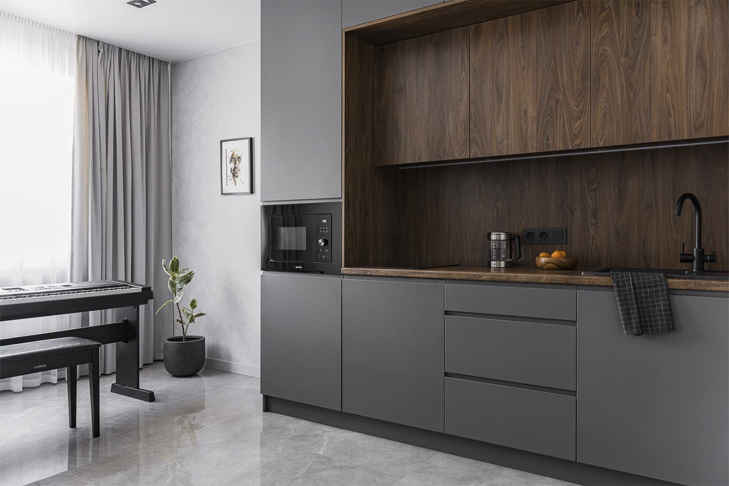 Брутальный интерьер квартиры для молодого человека из Челябинска – проект Ольги Лебедевой