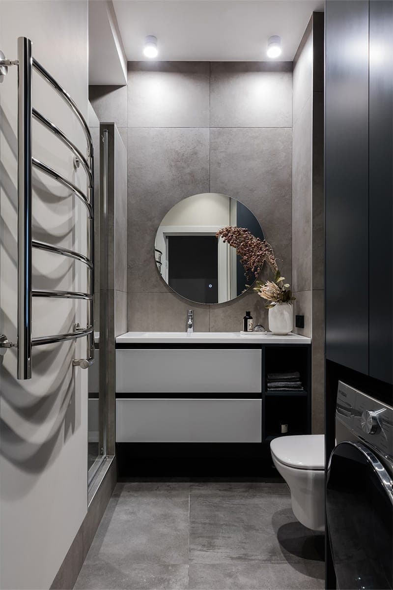 Необычная спальня и умное зонирование в интерьере стильной квартиры ― проект Black Wall Interior Design Studio