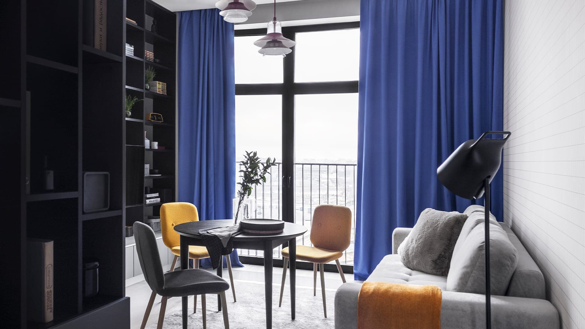 Яркие краски в интерьере квартиры для активной семьи с двумя детьми — проект студии «Точка дизайна»