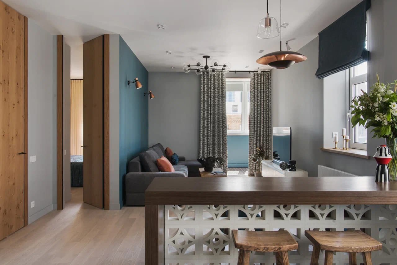 Авторское прочтение скандинавского стиля в интерьере для молодой пары — проект Натальи Истоминой