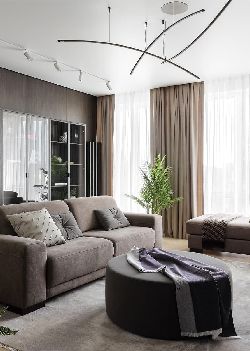 Микс темных и светлых тонов в интерьере для молодого человека — проект Светланы Ковальчук