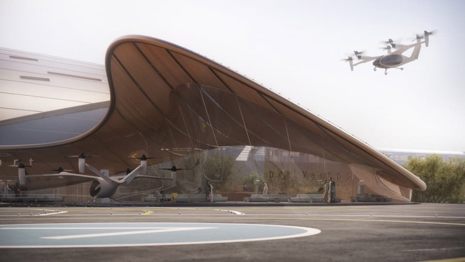Foster + Partners проектируют терминал аэропорта Дубая для воздушного такси