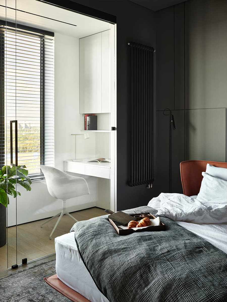 Интерьер семейной квартиры с динамичным оформлением кухни-гостиной — проект дизайн-студии Geometrium