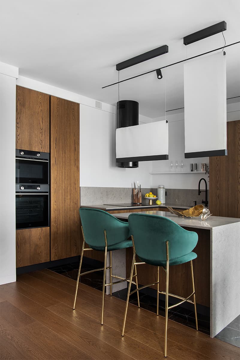 Элегантный интерьер квартиры с нетипичной планировкой — проект студии дизайна BALCON