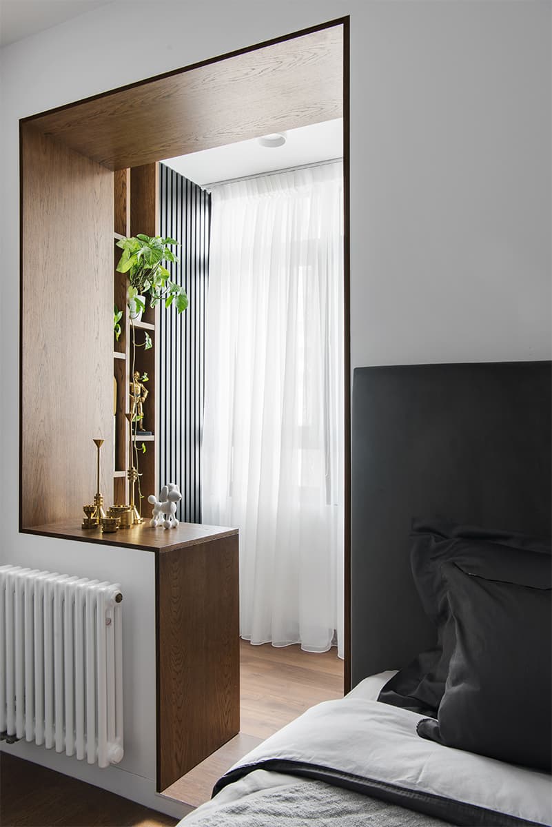 Элегантный интерьер квартиры с нетипичной планировкой — проект студии дизайна BALCON