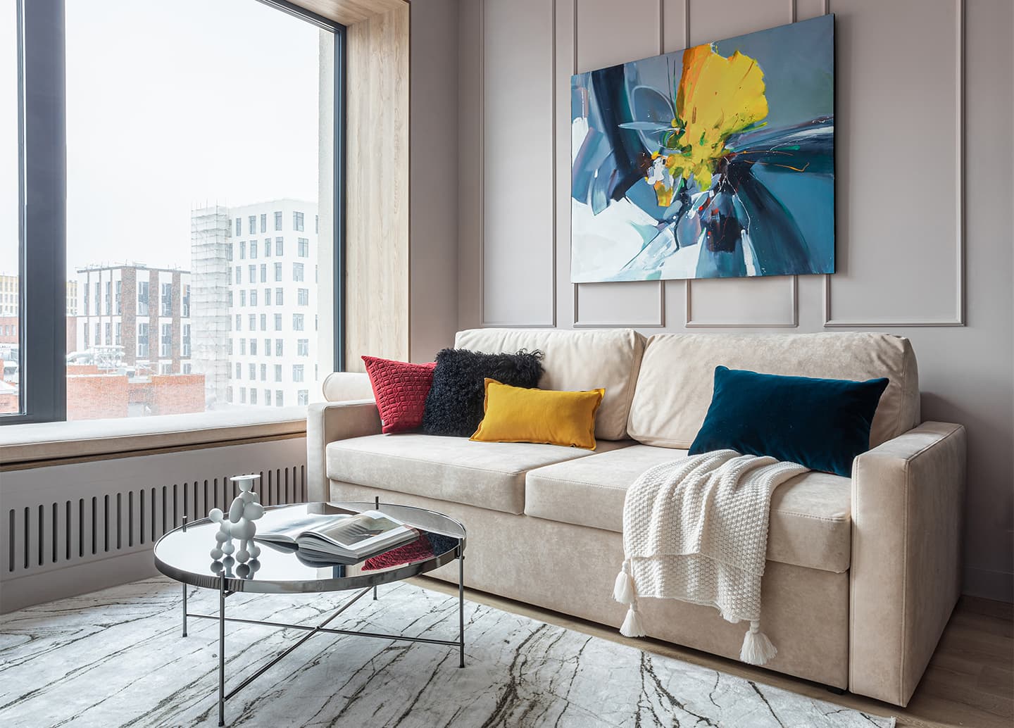 Элегантный интерьер квартиры в ЖК «Зиларт» площадью 35 квадратных метров — проект Аллы Нартовой