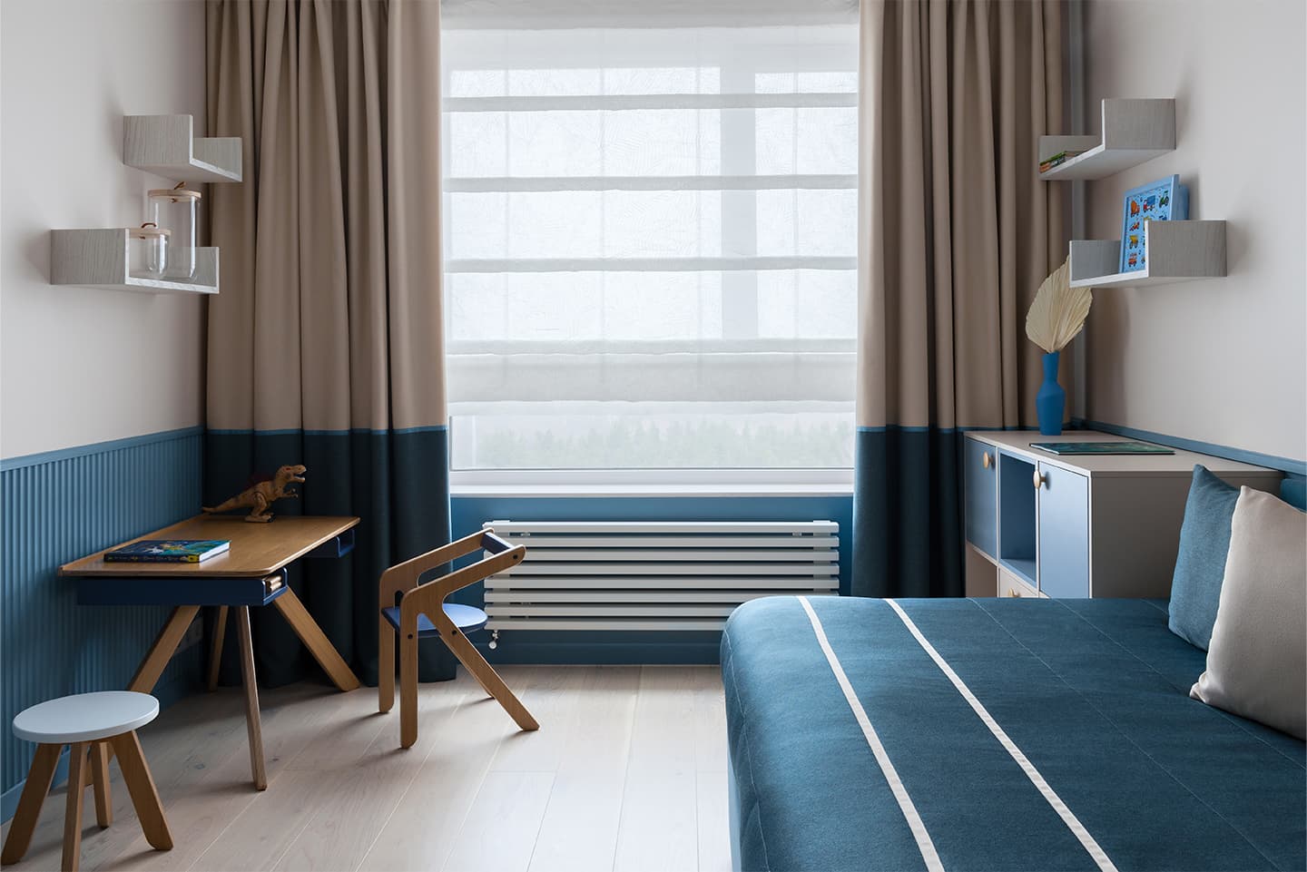 Гармоничный интерьер просторной квартиры в теплой цветовой гамме — проект Ольги Писарьковой